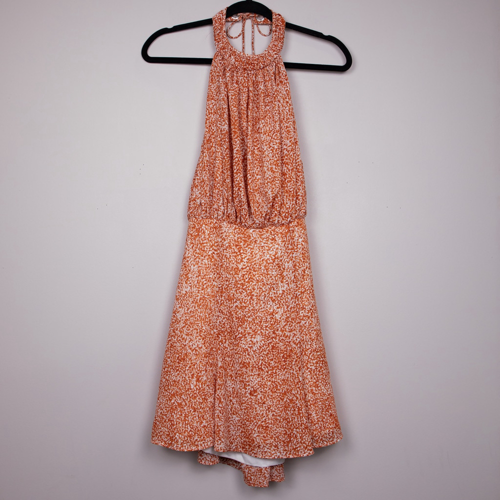 C/Meo Collective orange halter top mini dress-M